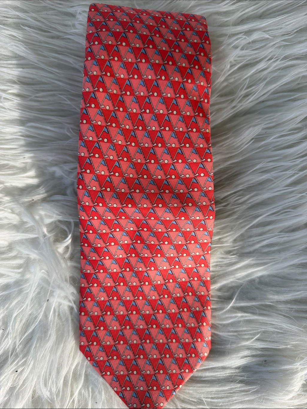 Salvatore Ferragamo Silk Golf Tie.